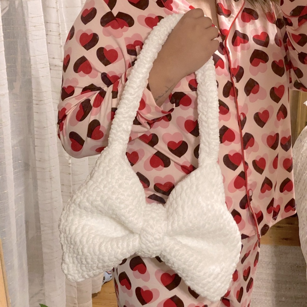 White Crochet Bow Bag 🤍🎀
